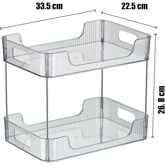 Органайзер для косметики, органайзер для косметики, 2 полиці з ручками, прозорий органайзер для косметики, для більшого порядку, зберігання косметики, зберігання косметики, органайзер для ванної кімнати