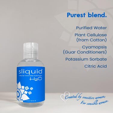 Мастило Sliquid Naturals H20 на водній основі, 1 упаковка (1 x 125 мл)