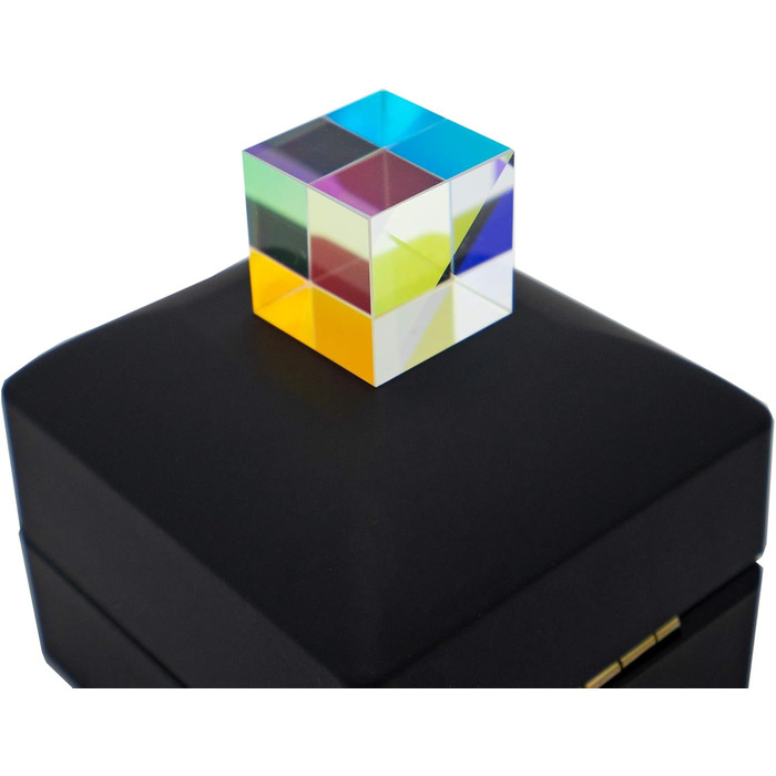 Оптична скляна призма 2 см X-Cube Prism RGB Дисперсійна призма для фізики та декору з коробкою для зберігання