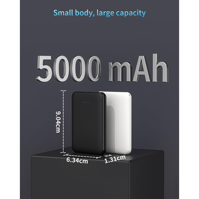 Міні-банк живлення 5000mAh, 2шт., чорний та білий