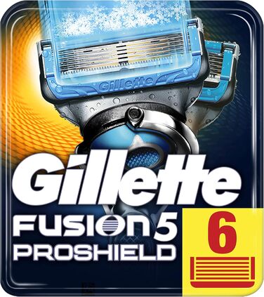 Леза для бритви Gillette Fusion ProShield Chill для чоловіків, 6 шт.