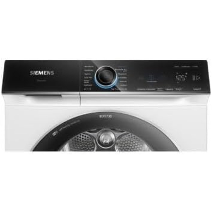 Сушильна машина Siemens WQ45B2B40 iQ700 60 см до 9 кг з тепловим насосом , із самоочисним конденсатором, світлодіодним дисплеєм  біла