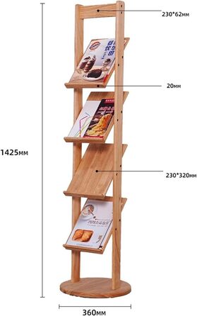 Сучасний окремо стоячий журнал, дерев'яний стелаж для журналів, підлоговий презентаційний стенд, багатошаровий стенд для брошур, реклама, рекламні журнали, інформаційні стелажі для журналів формату А4