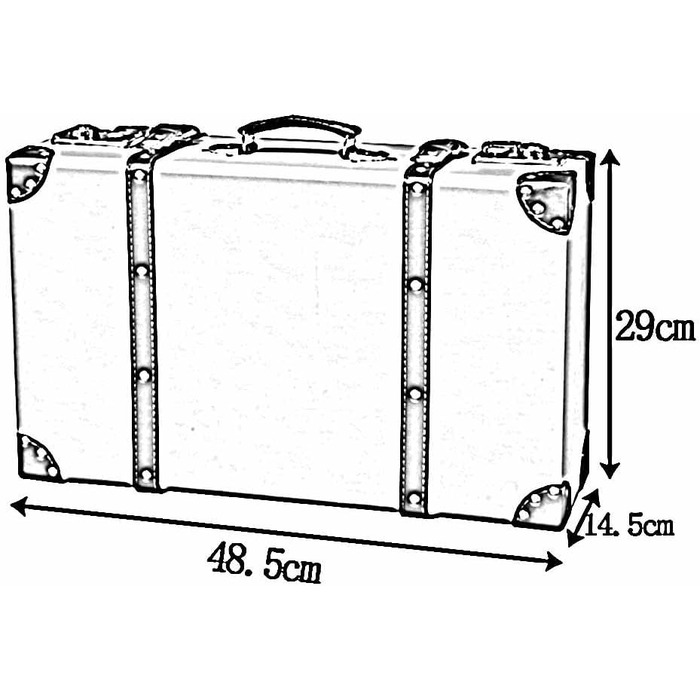 Вінтажна валіза, Дерев'яна коробка для зберігання Валіза Реквізитна коробка Дисплей для оформлення вікна реквізитної зйомки (колір білий, розмір 48x15x29см) 48x15x29см Білий