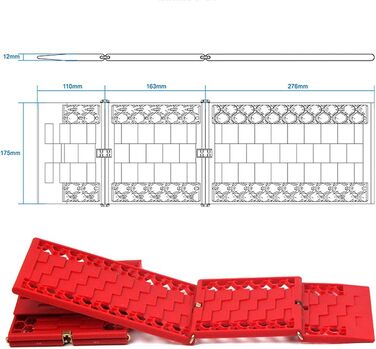 Складаний набір WawaAuto Start-up Aid з 2 предметів, допоміжний засіб для запуску в снігу, льоду або бруді - Килимок для зчеплення - Тяговий килимок, 55 x 17 см