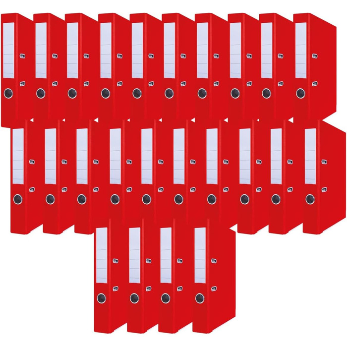 ПРОДУКЦІЯ OFFICER PRODUCTS папка з 24 упаковок DIN A4/50 мм/папір картон/пластикова обкладинка PP Папка з прорізом офісна папка картонна папка папка з файлами металевий захист країв (A4/ 50 мм, червоний)