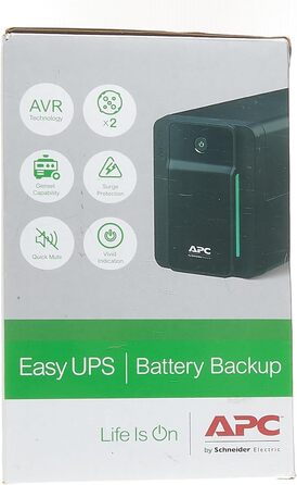 ДБЖ APC Easy UPS - BVX900LI-GR - джерело безперебійного живлення 900 ВА з виходами Schuko, запобіжник акумулятора та захист від перенапруг, резервний акумулятор із стабілізатором стабілізатора, світлодіодні індикатори (700 ВА / 360 Вт, виходи DIN, одинарн