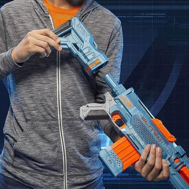 Бластер Nerf Elite 2.0 Echo CS-10 - 24 офіційні дротики Nerf, кліпса на 10 дротиків, знімне ложе та подовжувач ствола, 4 тактичні рейки, різнокольоровий, 6.67 x 68.58 x 31.75 см