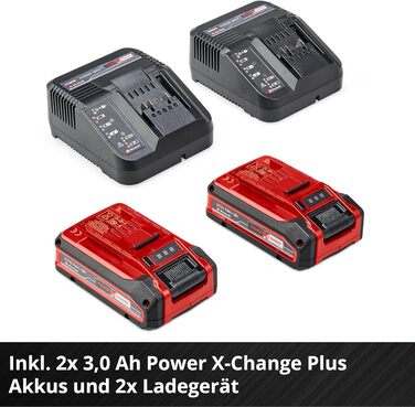 Акумуляторна газонокосарка Einhell RASARRO 36/36 Kit Power X-Change (36 В, ширина зрізу 36 см, до 400 м, травозбірник 45 л, висота зрізу 25-75 мм, вкл. 2 акумуляторні батареї 3.0 Ah Plus 2 зарядні пристрої)