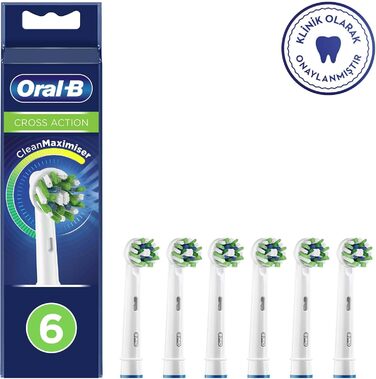 Набір Oral-B Crossaction з 6 щіток з технологією CleanMaximiser, 6 шт. зелена, жовта ука (6 упаковок)