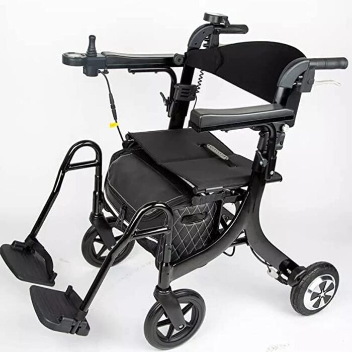 Електричний силовий складаний ролик Walkers Drive Rollator, літній скутер Складна електрична інвалідна коляска з літієвою батареєю - легкий візок для людей похилого віку