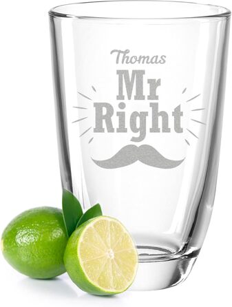 Набір з 2 келихів Montana GIN - Mr Right & Mrs Always Right з бажаними іменами - персоналізований подарунок для колег, хороших друзів та сім'ї - келихи GIN тонік GIN - подарунковий набір для вечірки