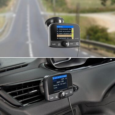 Автомобільний приймач auvisio DAB автомобільний приймач DAB/DAB, FM-передавач, Bluetooth, функція гучного зв'язку (автомобільний адаптер DAB, адаптер автомагнітоли DAB, прикурювач)