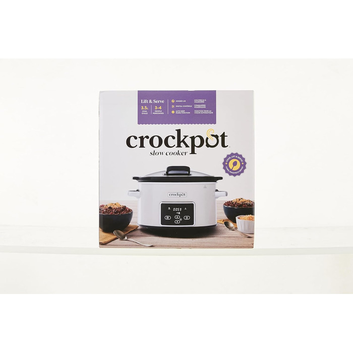 Цифрова мультиварка Crock-Pot з відкидною кришкою Регульований час приготування 3,5 літра (3-4 людини) Гриби та хром CSC060X