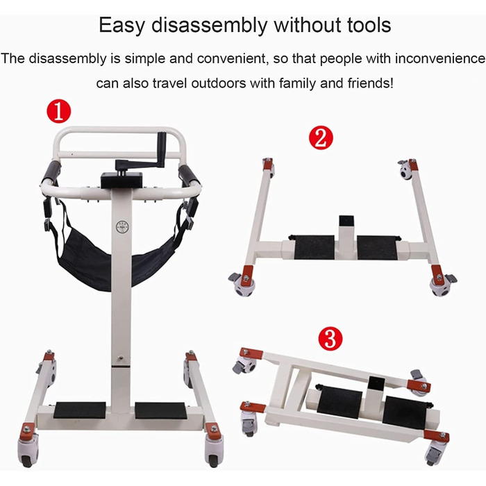 Портативне крісло для перенесення інвалідних візків Крісло для пересування з підйомом для перевезення пацієнтів вдома Сидіння з м'якими сидіннями та підйомниками для душу для людей похилого віку Приліжковий комод Інвалідний візок у ванній кімнаті