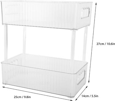 Організатор для макіяжу, косметики, догляду за шкірою, органайзер для полиць, знімний 2-рівневий органайзер для стільниці у ванній кімнаті, органайзер для комода в спальні (прозорий)