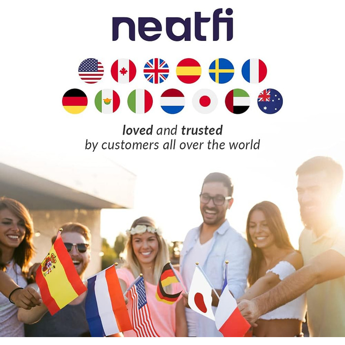 Світлодіодний робочий ліхтар Neatfi XL 2,200 люмен, європейська вилка, 24 Вт, 117 шт. SMD LED, 58 см, ультраширока лампа, з можливістю затемнення (без CCT із затиском, чорний)