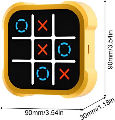 Електронна гра хрестики-нулики, хрестики-нулики болт, цифрова гра хрестики-нулики, портативна ігрова приставка для дітей, кумедна шахова дошка гра непосида іграшка для хлопчиків і дівчаток жовтого кольору