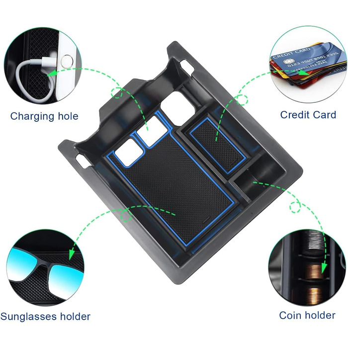 Органайзер для центральної консолі Підлокітник Консоль Ящик для зберігання рукавичок CX-5 2023 2024 Аксесуари Контейнер для вставки лотка для Mazda CX5 2017-2021 2022 2023 з килимками синій, 2024 CX-5