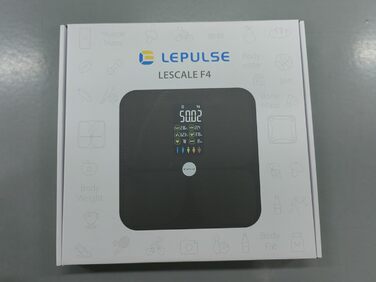 Шкала жиру в організмі Lepulse Lescale F4 pro, ваги з жировими відкладеннями та м'язовою масою, ваги для ванної кімнати з аналізом жиру в організмі, шкала складу тіла, надточні ваги тіла, тенденція, великий дисплей, 15 вимірювань тіла чорний