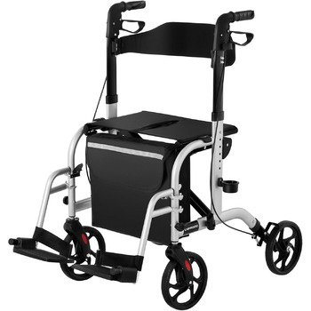 Транспортне крісло Uniprodo UNIROLL03 2in1 Rollator Допоміжний засіб для ходьби 2 в 1 з підставками для ніг