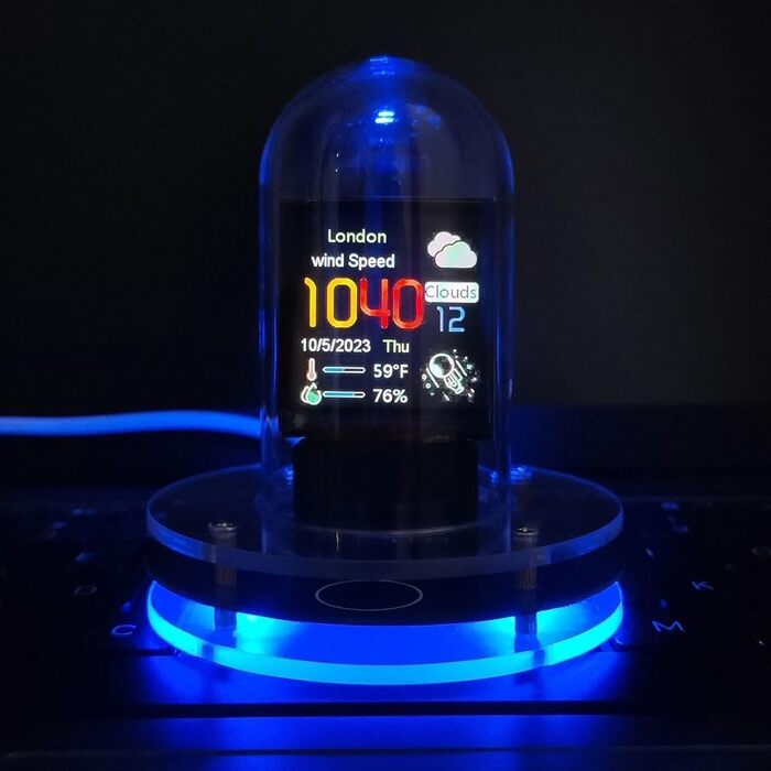 Імітаційний годинник Nixie Tube, розумний годинник WIFI метеостанції для прикраси робочого столу, електронний альбом з анімацією, RGB-годинник з підсвічуванням та регульованим дисплеєм