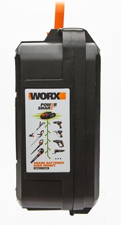 Перфоратор WORX WX390 SDS-plus - 20В дриль з пневматичним ударним механізмом для загвинчування, свердління та забивання - Енергія удару 1,2 Дж - З літій-іонним акумулятором 2,0 Ач, зарядним пристроєм та кейсом 1,2 Дж вкл. 1 акумулятор та зарядний пристрій