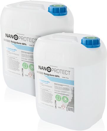 Оцтова кислота Nanoprotect 60 2 x 10 кг кліматично нейтральна, для чищення та видалення накипу