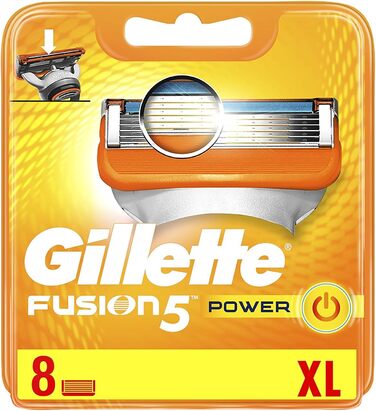 Леза для бритви Gillette Fusion 5 ProGlide Power з обрізним лезом для точного та фрикційного покриття, 8 змінних лез 8 шт. (1 упаковка) Старі