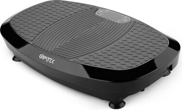 Вібраційна пластина Gymtek 3D з подвійним двигуном і Bluetooth - Вібраційна пластина Sport для дому - Вібраційний килимок для спалювання жиру та нарощування м'язової маси чорний