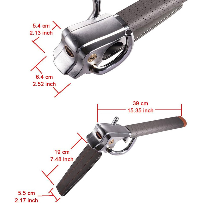 Універсальний автомобільний замок керма Блокування керма Протиугінні замки керма з ключем (GREY)