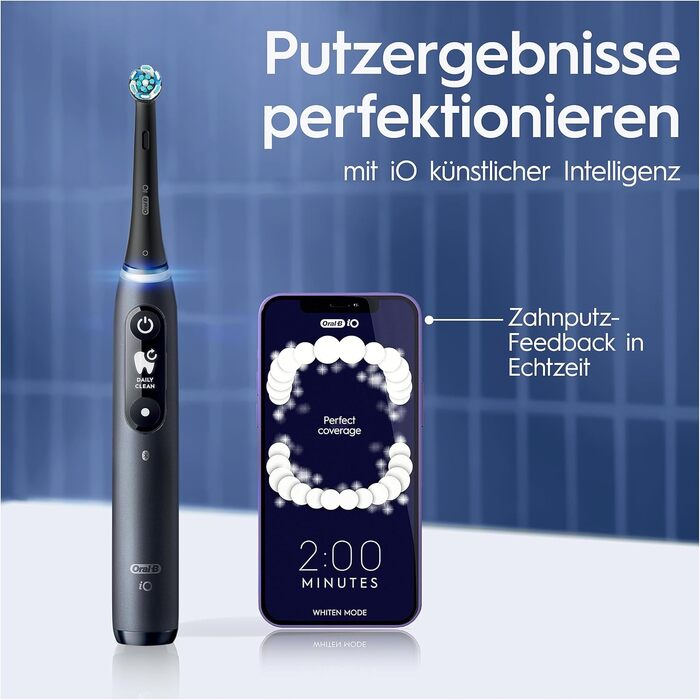 Електрична зубна щітка/електрична зубна щітка Oral-B iO Series 7 Plus Edition, ПЛЮС 3 щітки з відбілюванням, магнітний футляр, 5 режимів чищення, упаковка, що підлягає переробці, подарунок чоловікові/жінці, чорний чорний (КАРТОННА УПАКОВКА)