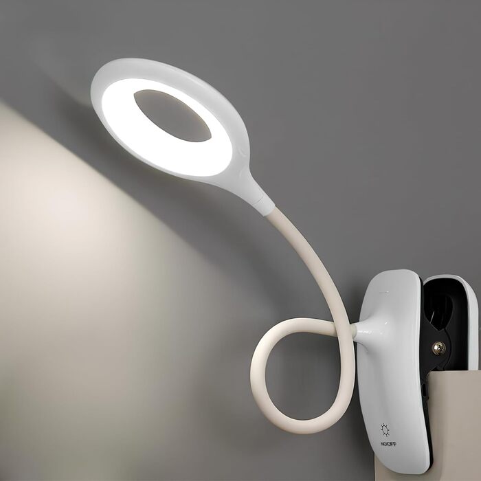 Ліжко, Світлодіодна лампа для читання Ліжко Touch Dimmable 3 кольори Ліжко Lamp Clamp Lamp Lamp Захист очей Gooseneck Лампа для читання Kids USB акумуляторна для навчання, роботи, (білий)