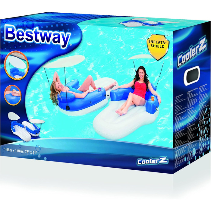 Пара надувних матраців Bestway 'CoolerZ Double Fun 198x104см/матрац