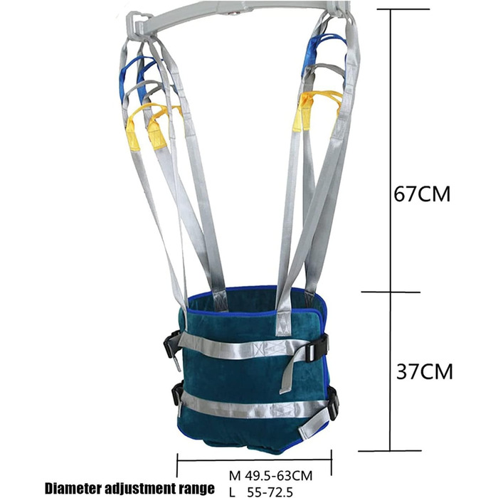 Ремінь для унітазу для підйому пацієнта, м'який ремінь преміум-класу, медичне підйомне обладнання, допоміжні засоби для ходьби всього тіла, з чотириточковою підтримкою, для тренажера для поперекового рельєфу ніг (розмір