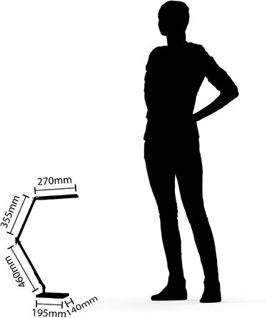 Світлодіодна настільна лампа Lindby 'Antisa (сенсорний диммер) Dimmable (сучасна) в чорному кольорі для навчання та офісу (1 полум'я,) - настільна лампа, настільна лампа, приліжкова лампа, сенсорна