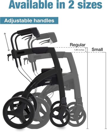 В 1 Rollator Walker Wheelchair Combo - Складне транспортне крісло - Rollator Wheelchair Combo - сучасний дизайн і максимальна підтримка (звичайна) звичайна Pebble White, 2.1 Pebble White - 2