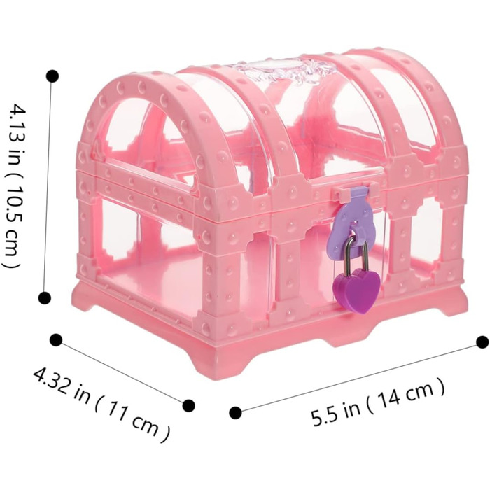 Коробка скриня зі скарбами іграшка з піратських дорогоцінних каменів іграшка для дівчаток дитяча іграшка настільна іграшка контейнер для макіяжу скриня зі скарбами з пластику подарунки пластик рожевий