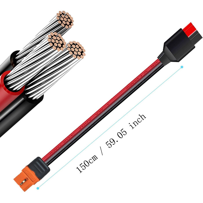 Кабель для сонячної зарядки ZkeeShop 10AWG XT60i Подовжувач для Anderson до XT60i Сумісний з портативною електростанцією сонячного генератора Ecoflow