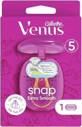 Бритва Gillette Venus Extra Smooth Snap Women, жіноча бритва 1 лезо бритви з 5-кратним лезом, жіночий подарунок ука (1 упаковка) Старий