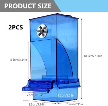 Прозора годівниця для птахів, 2 шт. годівниця для птахів, годівниця для папуг в клітці, автоматична годівниця для птахів для хвилястих папуг канарок канаркових папуг зябликів