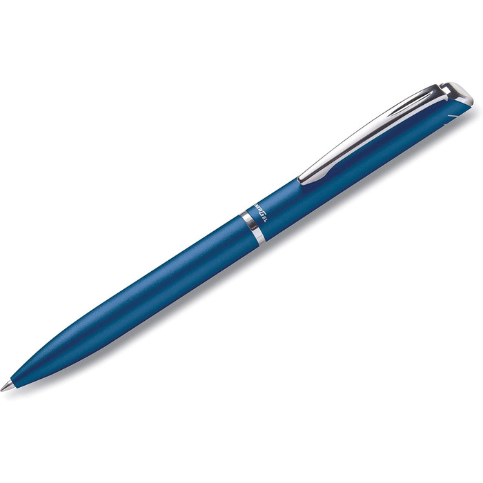 Ручка для роликів Pentel BL2007 EnerGel, якісна, висувна, наконечник 0,7 мм, корпус металевий матовий, бірюзовий, подарункова коробка матова бірюзова