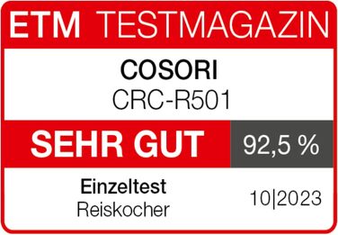 Рисоварка COSORI, мультиварка з 17 програмами, рисоварка 1,8 л, Fuzzy Logic, пароварка зі вставкою з нержавіючої сталі, книга рецептів, повільна плита, внутрішня каструля преміум-класу, функція підтримки тепла, таймер, чорний