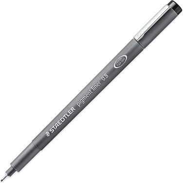 Пігментний лайнер Fineliner Pen - 0,8 мм наконечник - чорне чорнило - 6 шт., 308 08-9