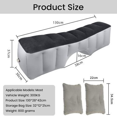 Автомобільний надувний матрац Sanheshun, Подушка для повітряного ліжка Back Seat Gap, Автомобільний надувний матрац Car Gap Pad, Автомобільне надувне ліжко з сумкою для зберігання подушки для подорожей