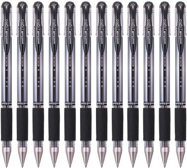 Мм Наконечник 0,5 мм Ширина ходу 12 шт. Чорний Чорний Гель, 151S SigNo Gel Rollerball Comfort Grip 0,7