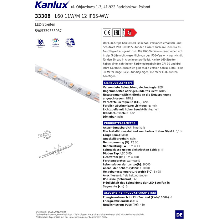 Метрова світлодіодна стрічка SMD 10 Вт/м 6500K холодна біла IP54 волога кімната Підходить розширюється та скорочується кожні 5 см Енергозберігаючий світлодіод Енергозберігаючий світлодіод, 2