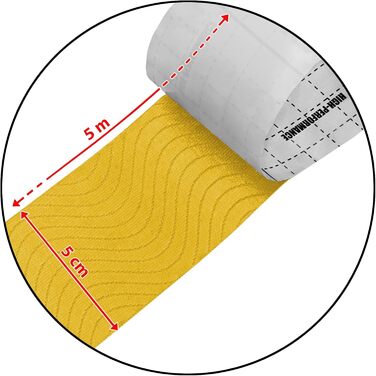 Рулонів кінезіологічної стрічки 5 см х 5 м Багато кольорів Електронна книга Застосування брошури Набір фізіотечок Еластичні водонепроникні стрічки для тонізації м'язів, колір (жовтий), 12