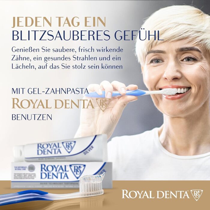 Зубні щітки Royal Denta Silver Medium 4 Pack - щетина подвійної довжини для чищення міжзубних проміжків, антибактеріальні частинки срібла, видалення зубного каменю, середньої сили, багатобарвна