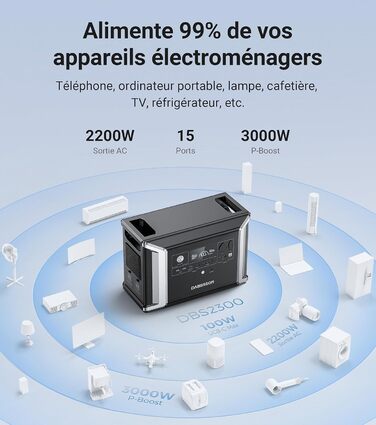 Акумулятор Dabbsson Extended Battery Pack DBS3000B, 3000 Втгод 4500 циклів EV LiFePO4, сумісний з портативною електростанцією DBS2300, можна використовувати окремо